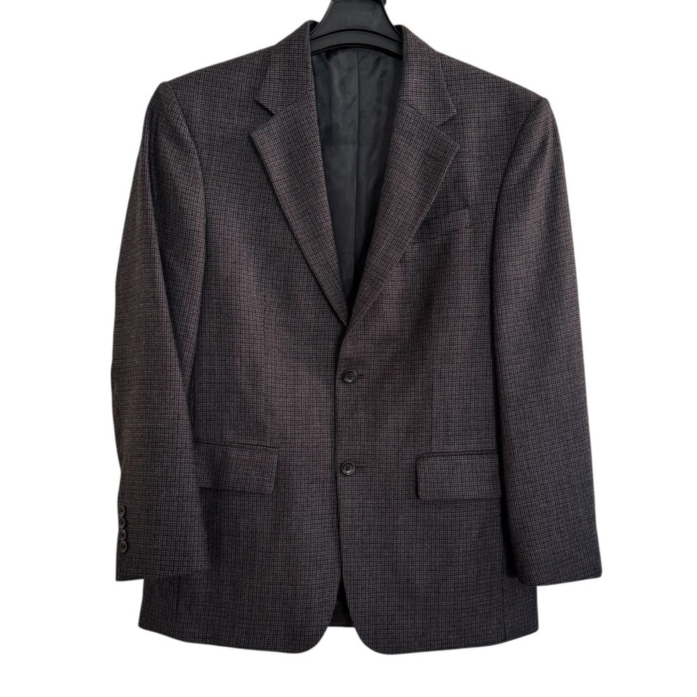 Oscar de La Renta Men's Blazer Suit 100% Wool Houndstooth Single Breasted 40R